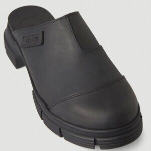 GANNI Recycled Rubber City Mules in Black